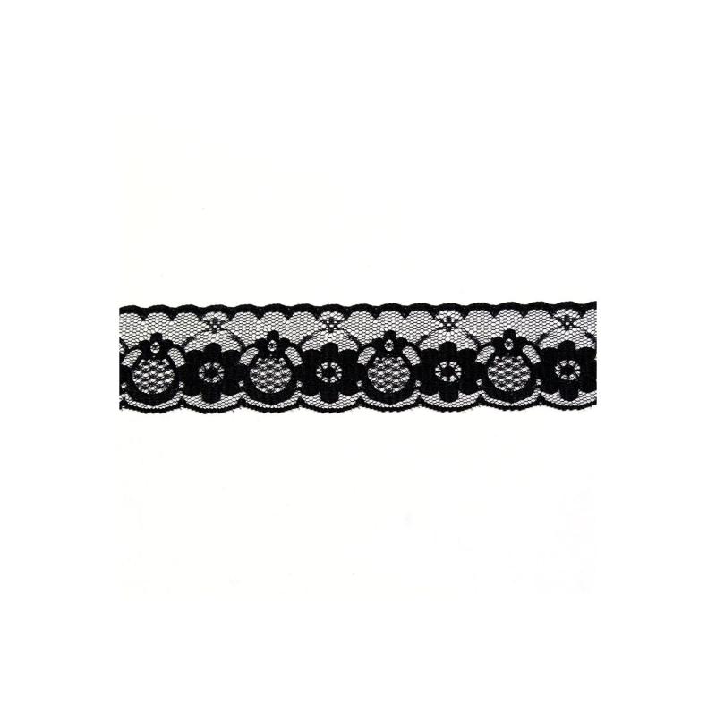 一井商店 ラッセルレース フラワー 幅3.5cm 30m巻(巻) 黒 RL1300-09