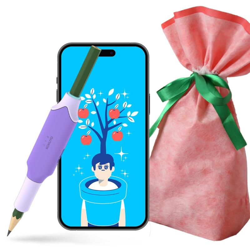 コクヨ(KOKUYO) しゅくだいやる気ペン ラッピング包装【iOS・Android両対応】 (パープル(NST-YRK2V))|うたかた雑貨