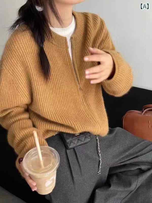 秋冬の 新型の パステル色の モチ モチの 絨毛の スウェーターの お上さんの 丸首は ゆったり して いて、 だらだら して います。 その他-日用品雑貨・文房具・手芸