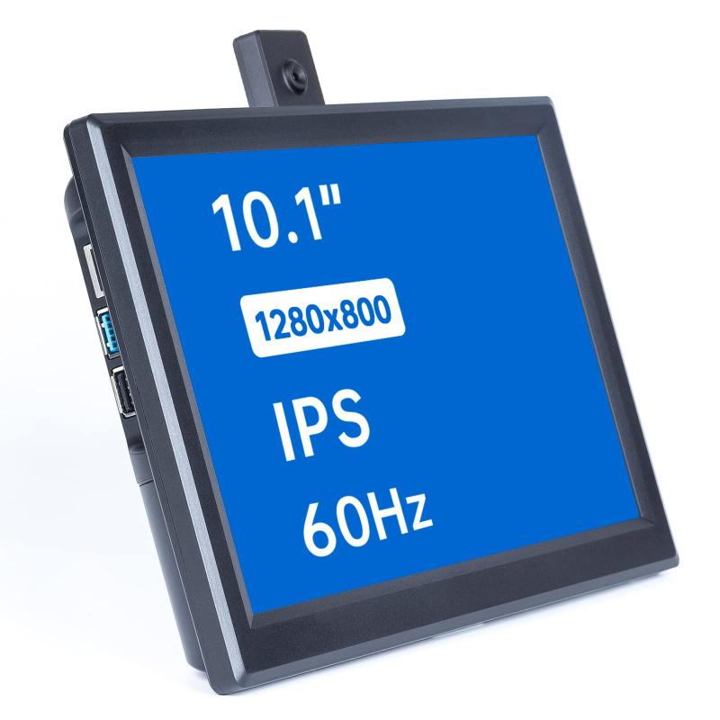 SunFounder 10.1" Raspberry Pi 4BおよびRaspberry Pi 5用 一体型ポータブルモニター LCD IPSディスプレイ、解像度1280×800、スピーカー内蔵、ラズパイ保護カバー＆冷却ファン付きオールインワン