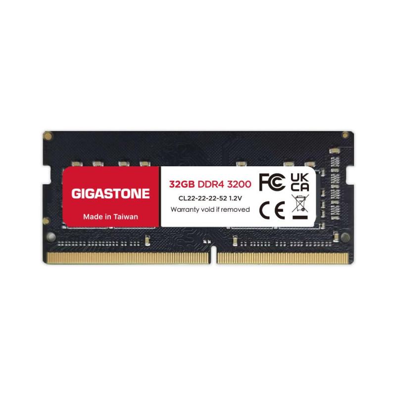 【記憶装置 万覚え帳マイコン専用 DDR4】GIGASTONE 32GBx1枚 DDR4 3200MHz (2933MHz or 2666MHz) マイコン4-25600 (マイコン4-23400/21300) CL22 1.2V SODIMM 260 ピン アンバ