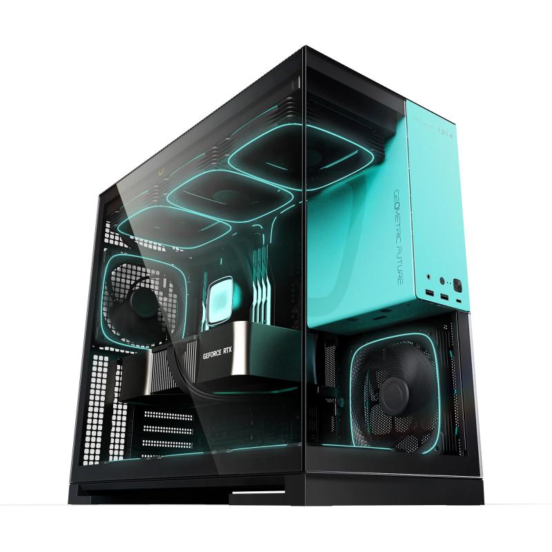 GEOMETRIC FUTURE 真っただ中主柱マイコン容れもの Model 5 Black Blue with 5FAN 「Squama 2503-14」5基判定基準積み上げる 強化因子硝子ダイアログボックス ピラー受け答え社会システム RTX 40つづき物GPU相応う 420粍放射体積み上げる