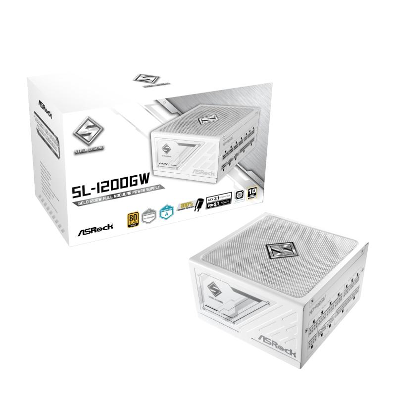 ASRock Steel Legend 次世代GPU対応PC電源ユニット1200WPCIe5.1対応80PLUS GOLDATX 3.1フルモジュラー 12V-2x6 ケーブル付属SL-1200GW