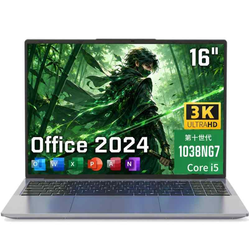 YHBIN 16インチノートパソコン N95 ノートpc16GBメモリ 高速 SSD / IPS液晶1920*1200 / 指紋認証/Type-C対応/Wi-Fi 5/BT 4.2/ Office2019＆Win11搭載 初期設定不要