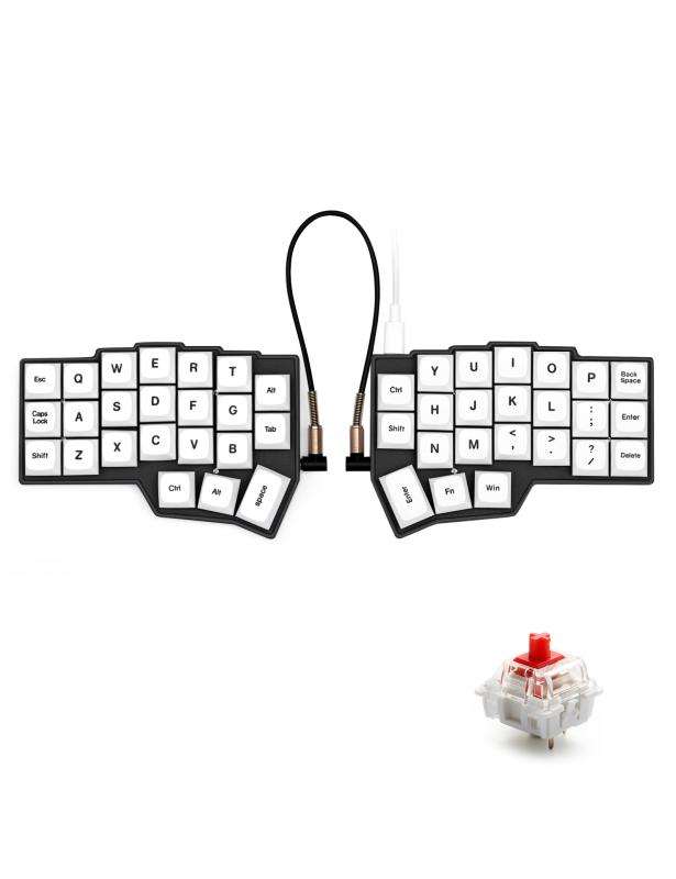 YIVU Corne V4.1 有線分割型エルゴノミックメカニカルキーボード | 40% 直交線形 3x6 レイアウト、46 キー | ホットスワップ可能なキーごとの RGB | Vial/QMK プログラマブル | 潤滑済みリニアスイッチ