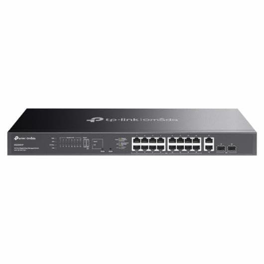 TP-Link Omada 20ポートギガビットイージーマネージドスイッチ 16ポートPoE+、250W PoEバジェット、2xギガビットRJ45+2 XギガビットSFP、自動回復、ポート分離、SDN、VLAN、集中クラウド管理(ES220GMP)