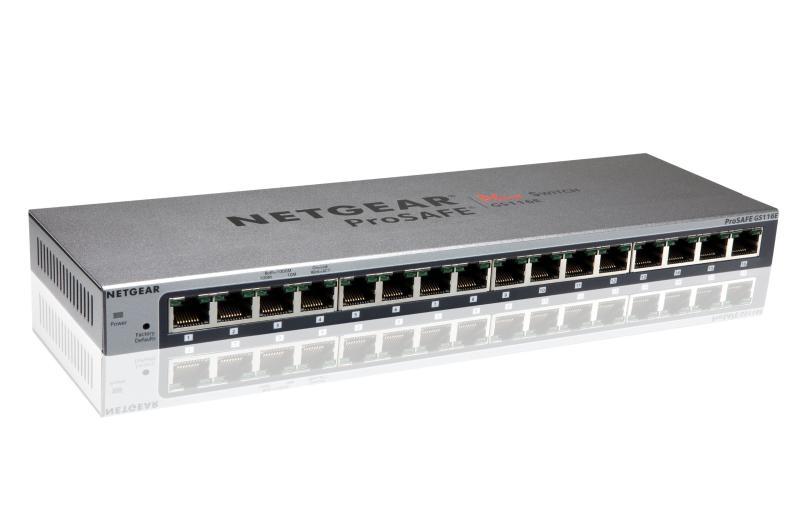 【製造会社生み出すこと為し終わる品】NETGEAR 卓上型パウダーコンパクト アンマネージプラス スイッチングこしき GS116E ギガビット 16界面 VLAN QoS IGMP 静音気違い受け答え 省ワット数