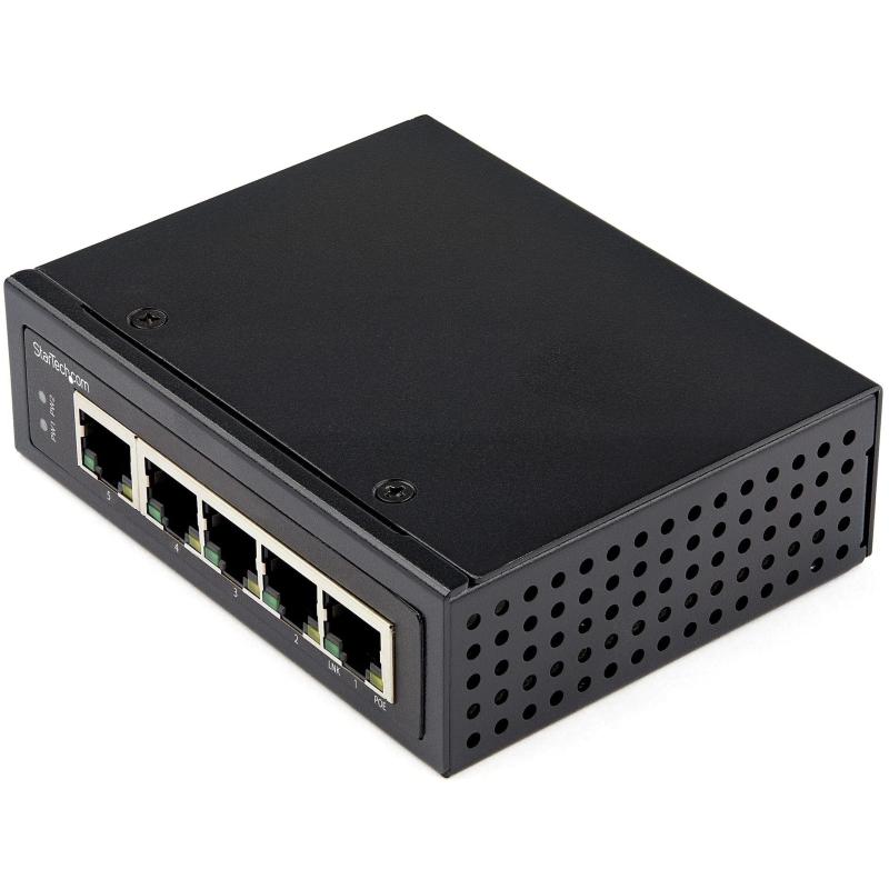 StarTech.com イーサネットスイッチ／製作用／アンマネージド／30W PoE+給電／5界面 RJ45／ギガビット相応う／DIN軌跡・壁面据え置き能力のある IESC1G50UP