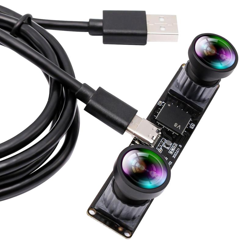 60fps 同期 USB カメラ ELP 4MP USB カメラモジュール 3840X 1080P 3D ステレオ USB ウェブカメラ PC コンピュータ用 UVC ウェブカメラ 120 度歪みなし デュアルレンズカメラモジュール プラグアンドプレ｜うたかた雑貨