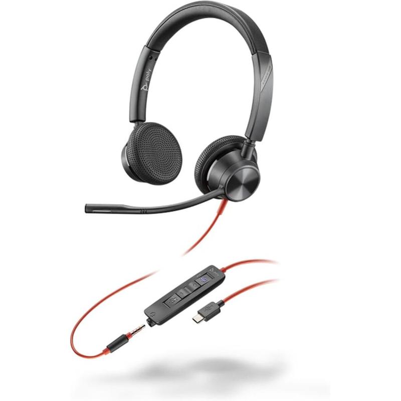 Poly Blackwire 3325 USB-C +C/A MS ステレオ USB-C/A \u0026amp; 3.5粍 Teams証明