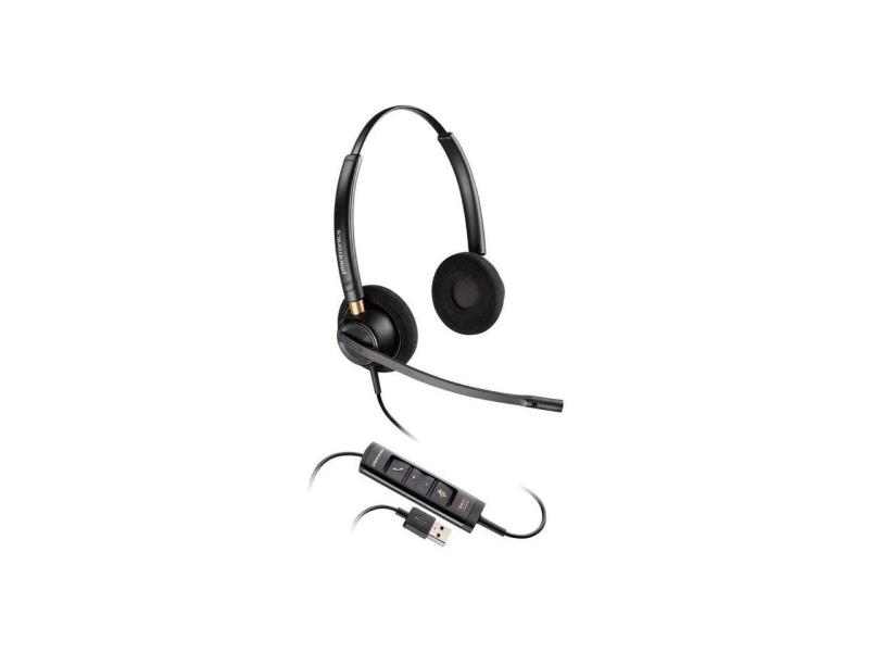 ポリ - EncorePro 525 USB-AおよびUSB-C USBヘッドセット (Plantronics) - 音響聴覚保護 - ホールド&コール応答ボタン - デュアルイヤー装着スタイル、ブラック。 19,561円