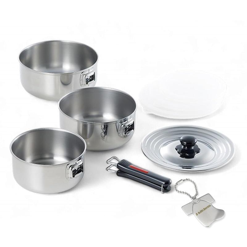 J-kitchens まかない方生命現象 片手なべ 手持ち部分 着脱式 3点 仕掛ける 14糎 \u0026amp; 18糎 \u0026amp; 20糎 IH相応う 日本製 一風変わった引き船付