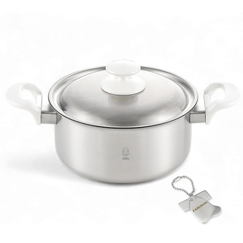 J-kitchens 食卓団らん 両手鍋 2層鋼 20cm 錆びにくく 焦げ付きにくい ガス IH対応 日本製 オリジナルタグ付