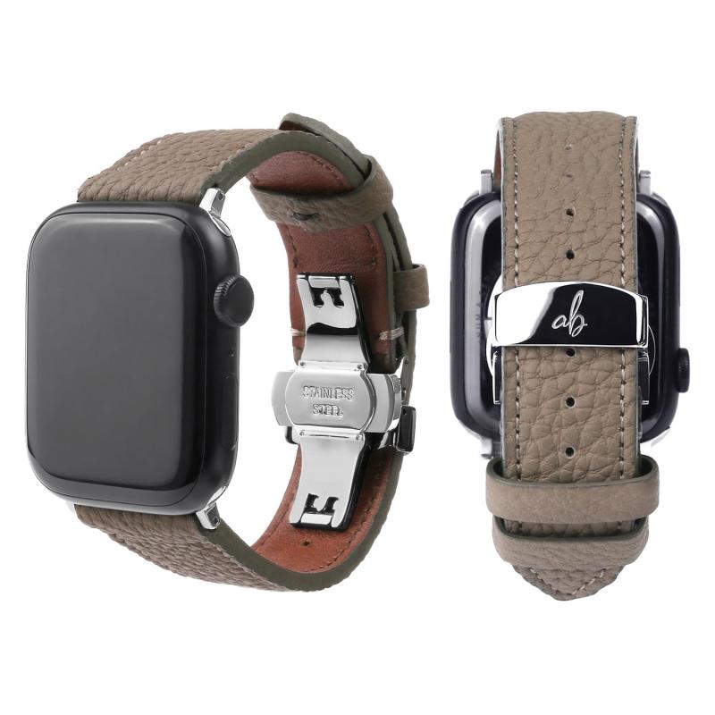 [アビィシグネチャー] アップルウォッチ ダンス楽隊 革 シュランケンカーフ Apple Watch Series 1-10 / SE/Ultra 1-2 相応う [ ＦＲＧ製なめし革 日本革技術者御手々御手伝いさん うしろ押し式Dバックル 高耐久性 耐摩耗性