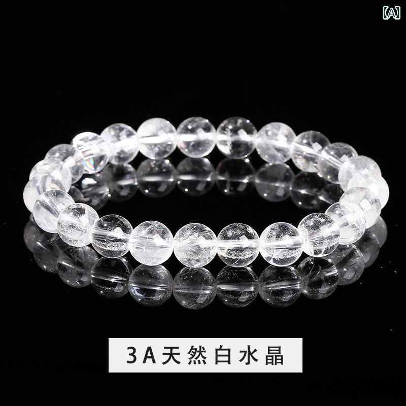結晶 徳 ジュエリー 8 a 天然 白水 晶 ブレスレット 透 浄 体 水晶 円 珠単 輪 手 串 女子 アクセサリー 卸売り