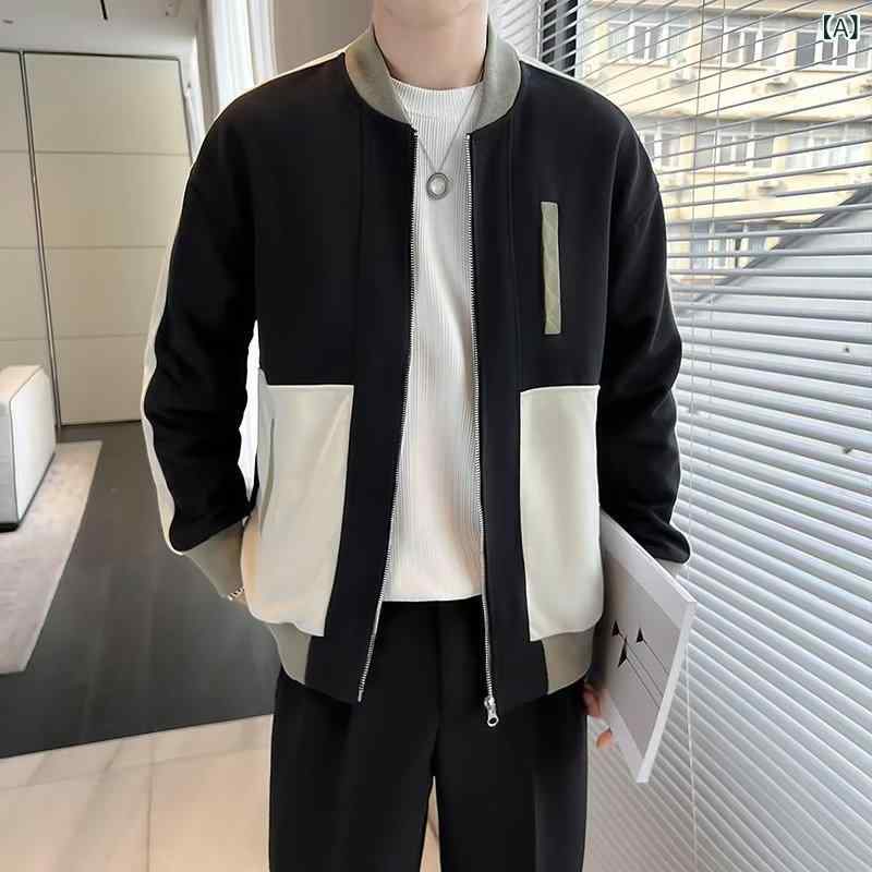 メンズ コート 2025 春と 秋の 新作 トレンディブランドハンサムな カラー マッチング 春 服 ハイエンドファッションカジュアル 野球 ユニフォーム ジャケット