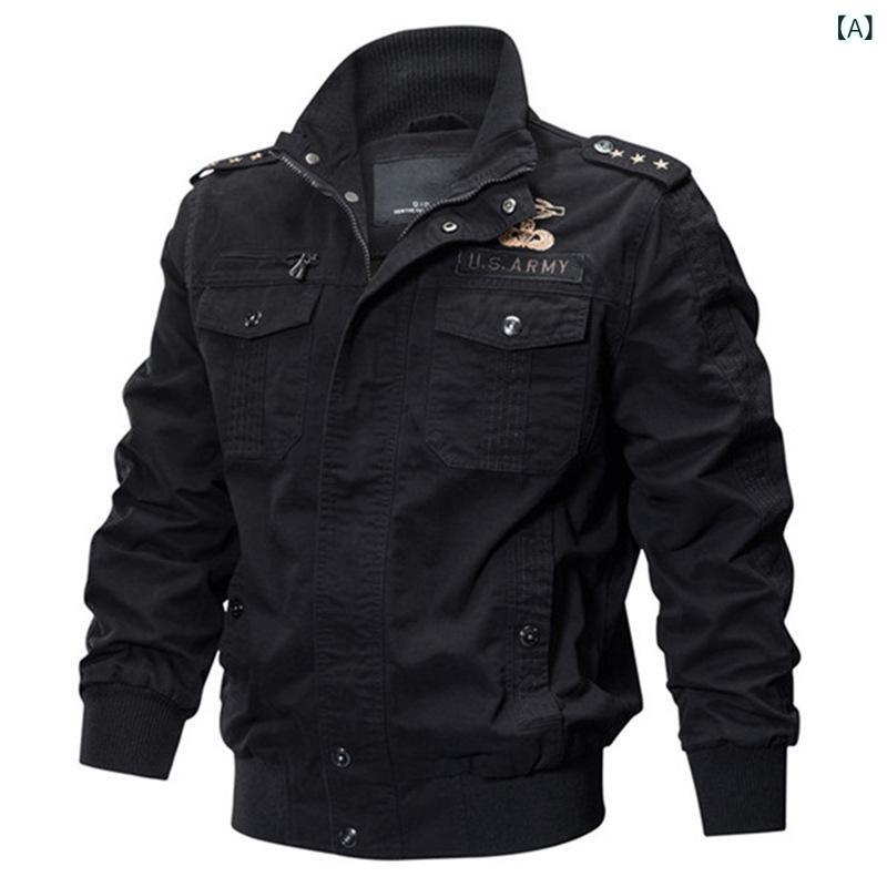 春と 秋の 男性の 屋外の多 ポケットの 軍服の コート 綿の カジュアルで シンプルな 工 装の ジャケットの 大きい サイズの ゆったり した 綿の 服は 国境を 越えます。