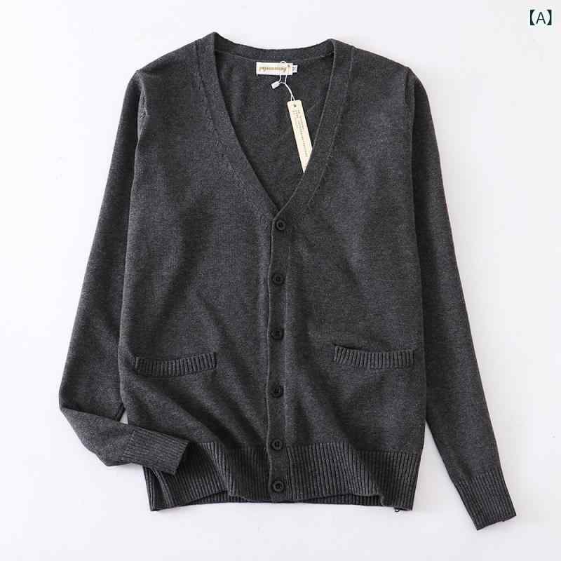 Jk 制服 セーターの カーディガンの 基礎 コート 女性 秋冬 日系 学院 風 校は 濃い 灰色の ニットの 上着を 提供 します。