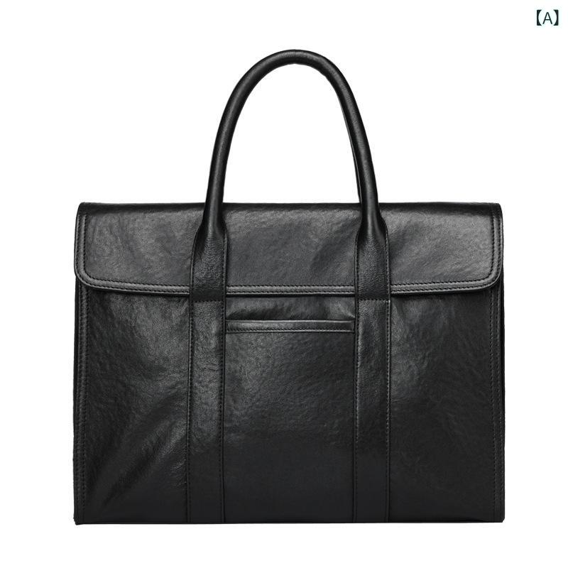 新品 メンズ ハンドバッグ本 革 ビジネスブリーフケース大 容量 パソコン バッグ 牛革 オフィス バッグ 男 代 発