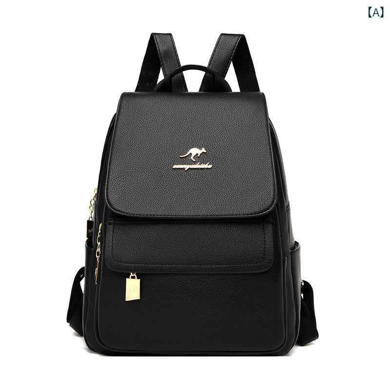 リュックサック 女性 2022 新作 女性 バッグ ファッション pu ソフトレザーファッション 百 合 シンプル 学院 風 レジャー 旅行 バッグ