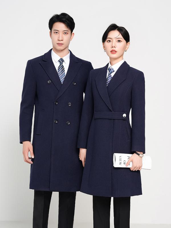 職業 服の 男女 コートの 毛の コートは ビジネス 販売 銀行の 不動産の フロント サービスの ファッション 作業 服を 厚く します。