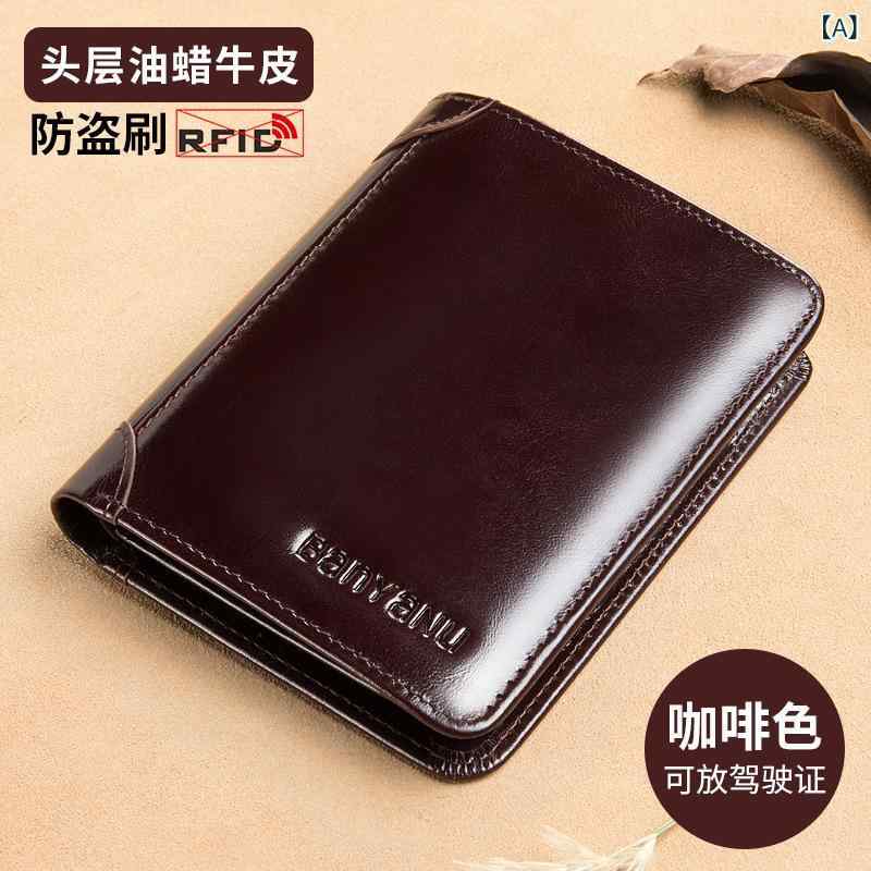 広州 市 班 亜 奴 皮革 工場 男性 財布 真皮超 薄型 防犯 ブラシ 縦 型 カード バッグ 男性 式 ショート 財布(x3) 6,205円