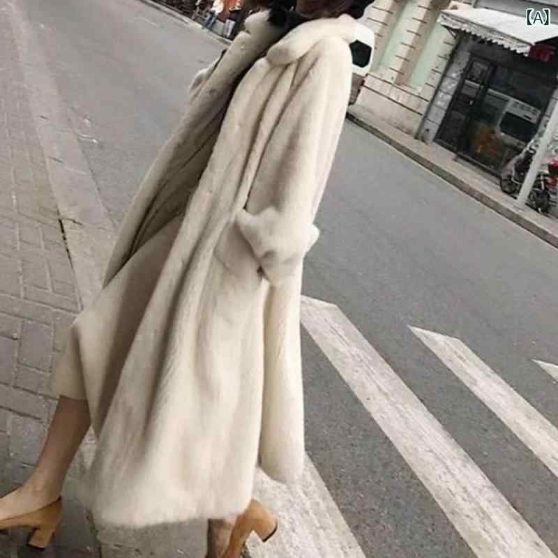 アマゾンの 起爆 毛皮 コート 女性の 中 長 タイプの 人工 毛皮 コート 白色 黒色 直販 毛羽 コート