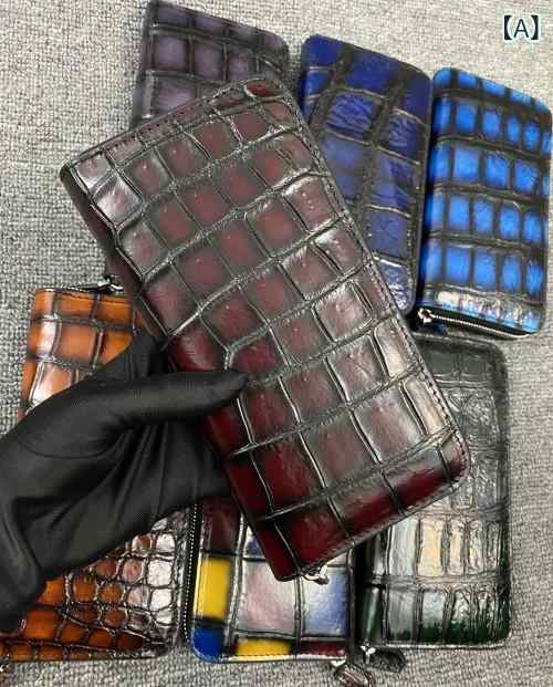 工場 直売 シャム ワニ 魚 皮 男性 バッグ 男性 財布 ファッションファッションバッグ 長 型 ハンドバッグ本 革 財布