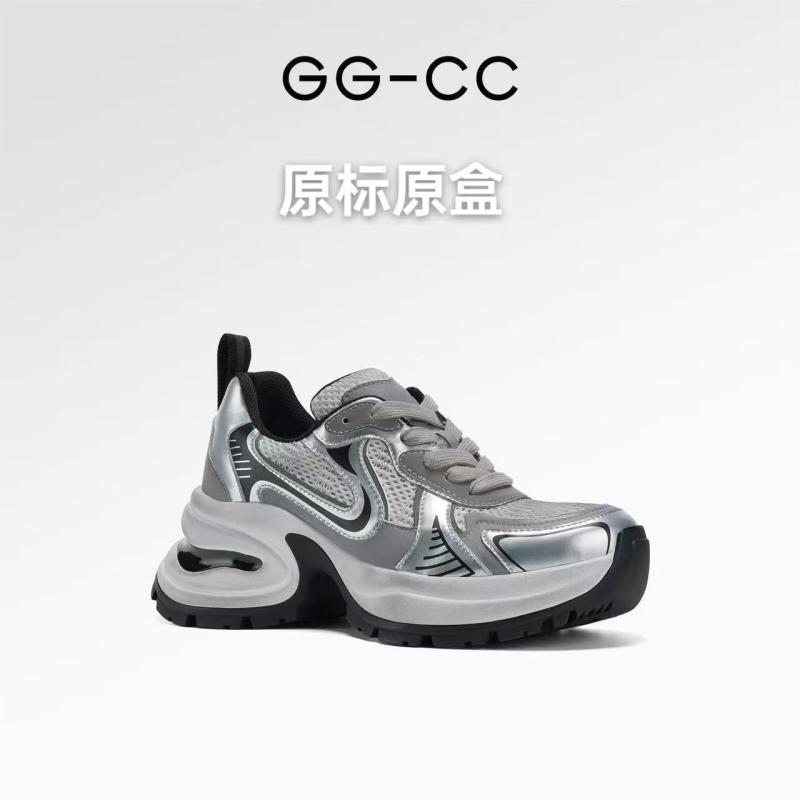 趙 ルース 靴は同じ GGCC 月 落星 河 銀色の 厚い 底の お父さんの 靴の 女性の 2024 春の 新型の 運動 靴です。