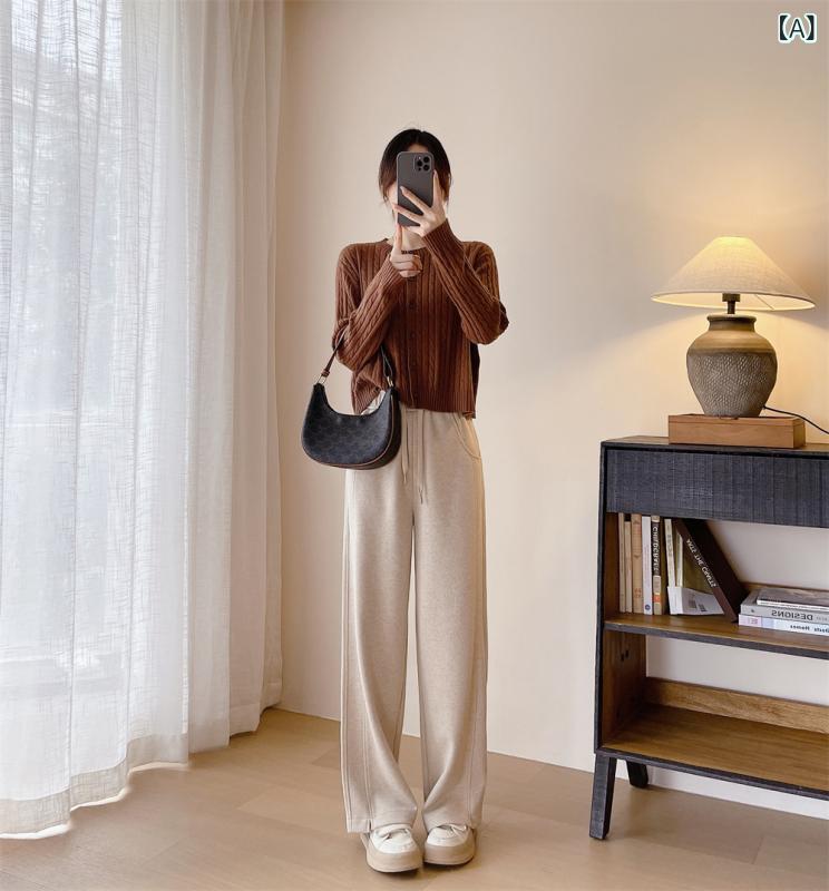 重 さが 高いです 2023 ヨーロッパの 商品の 人の 字の 紋様は 酢酸の ウールの バナナの ズボンの ニットの 毛を 厚く します。