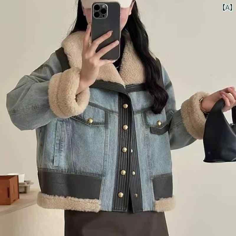 ヨーロッパの 商品の レ トロな 気質の 毛皮の 一体の デニムの コートの 女性の 冬の 新型の アヒルの 羽毛の ダウン ジャケットの ゆったり して いる 厚い 上着