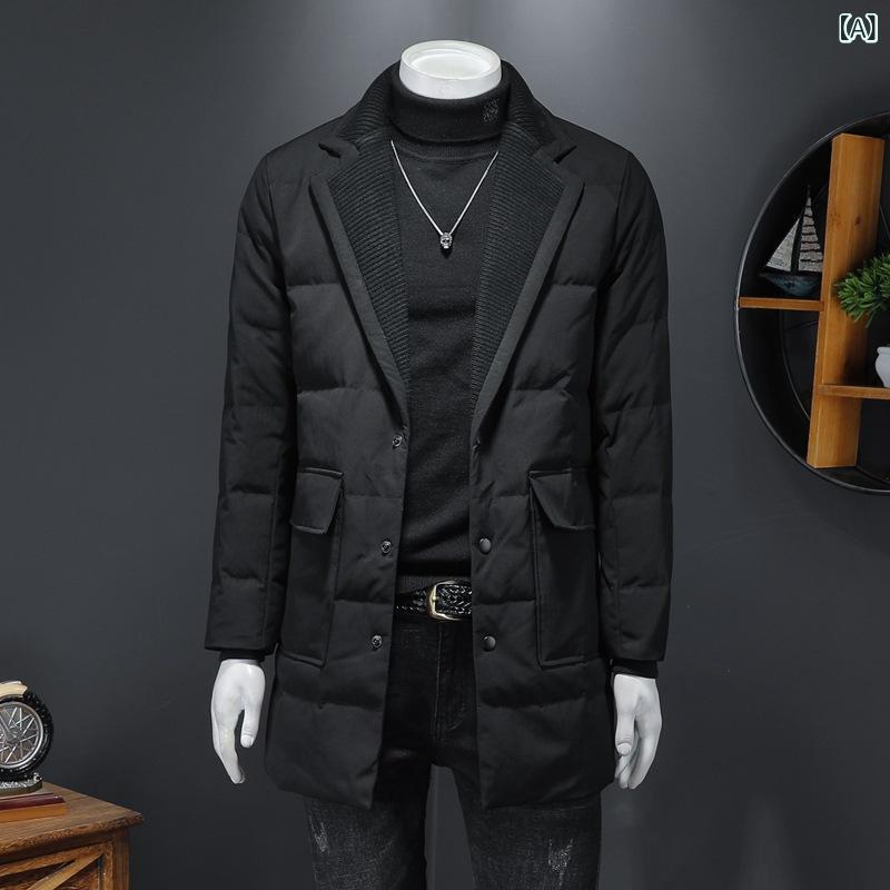 ヨーロッパ 駅 2022 秋冬 服 厚い スーツの ダウン ジャケット 男の 中の 長い 金 塘 - 198010偽 モデル|うたかた雑貨