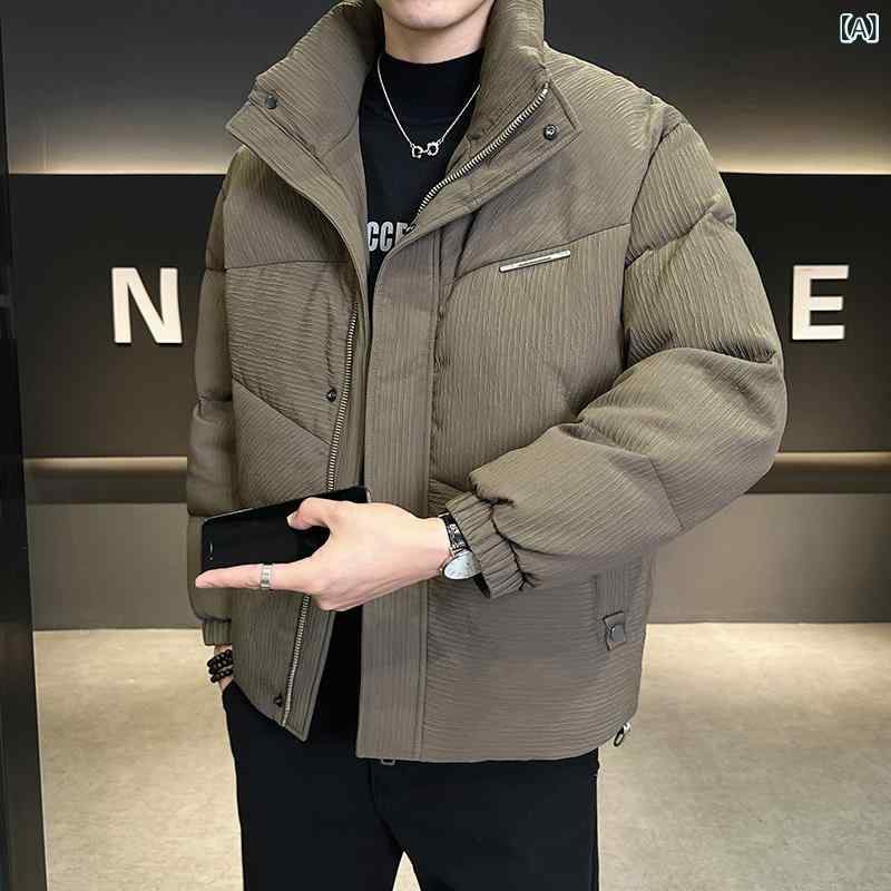 ダウン ジャケットの 男性の ショート タイプの 冬 2024の 新しい ファッション カードの 立 襟は 保温 して コートの 冬の 保温を 厚く します。|うたかた雑貨