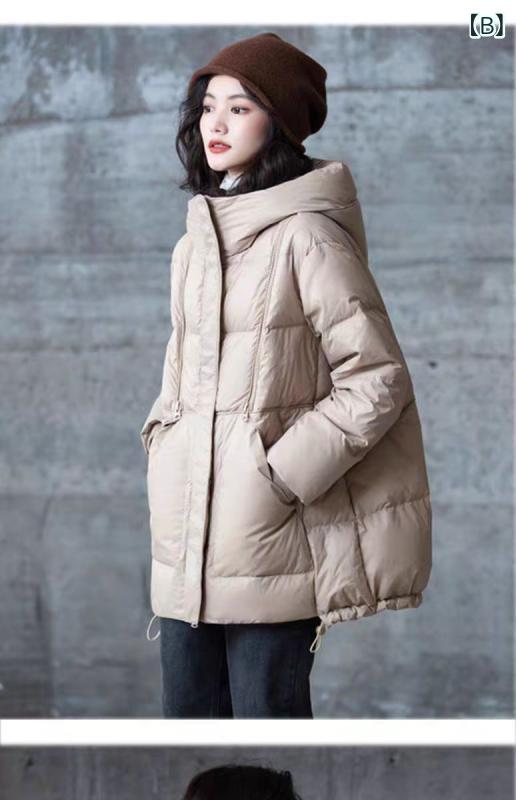 帽子 付き ダウン ジャケット 2024 冬の 新しい デザインの ジッパー コート 女性 ファッション シンプルな 保温 パン 服 6633|うたかた雑貨