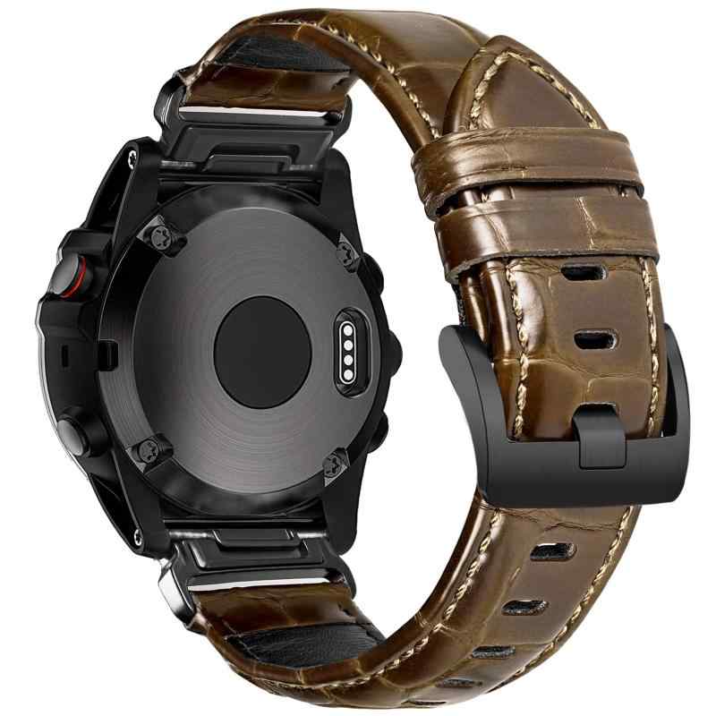 22粍取り替えっこ用胴締め Garmin Fenix 8 47粍/7/6/5，Forerunner 935/945/745/965/970, Instinct 3 45粍, Epix Pro 47粍相応う 本革風 クロコダイル型押し 商行為 ダンス楽隊