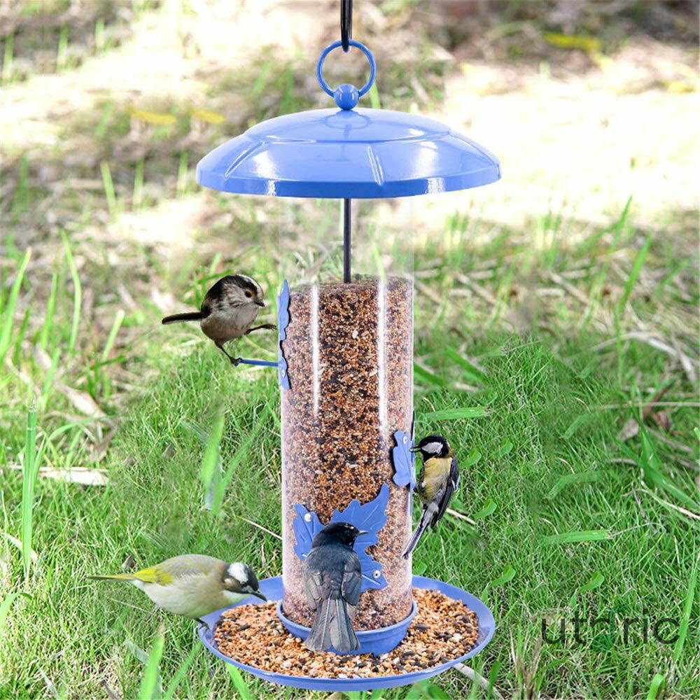 鳥の餌箱 大収容能力のバードフィーダー庭の露天には、ペットフィーダーを吊るします 生新しい食料雑貨類を申し入れする (色 : Multi-colored  Size : Free size)