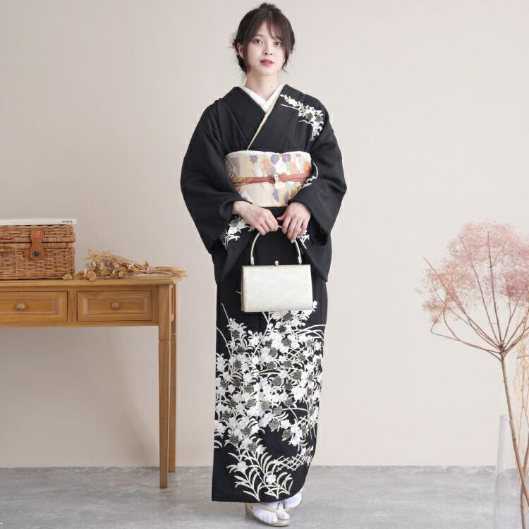 割引発見 卒業式 30 Off レンタル 往復送料無料 結婚式 お茶会 粋 刺繍 桜 黒 正絹 古典 大正浪漫 レトロ 安い フルセット 袋帯 お母さん 母親 着物 女性 祝賀会 園遊会 観劇 七五三 お宮参り フォーマル お出かけ着 女 お仕立て上がり 入学式 訪問着 食事会