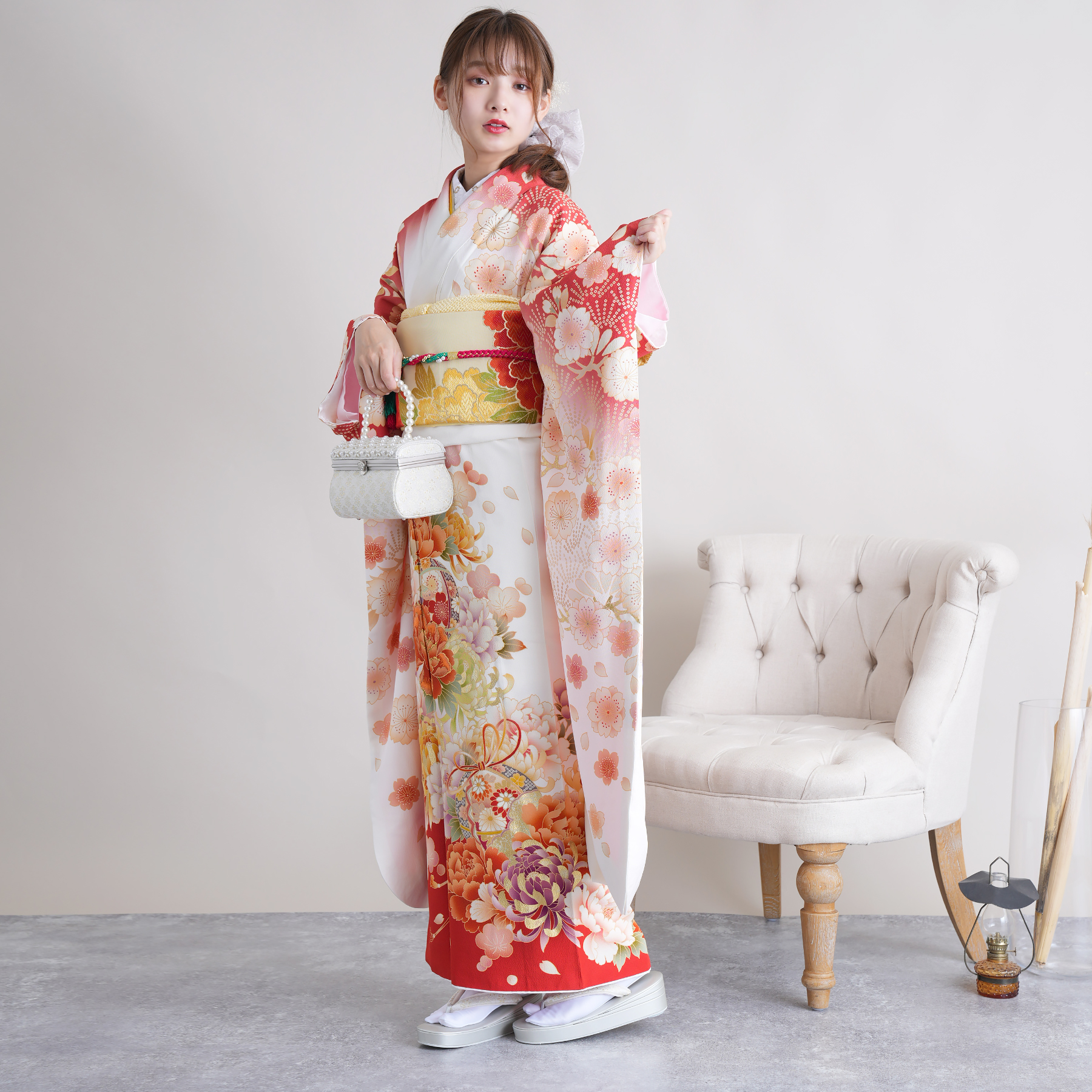 振袖 身長150-165cm 鮮やかピンク×イエロー　正絹 振袖 身長150-165cm 鮮やかピンク×イエロー 正絹 振袖 身長150