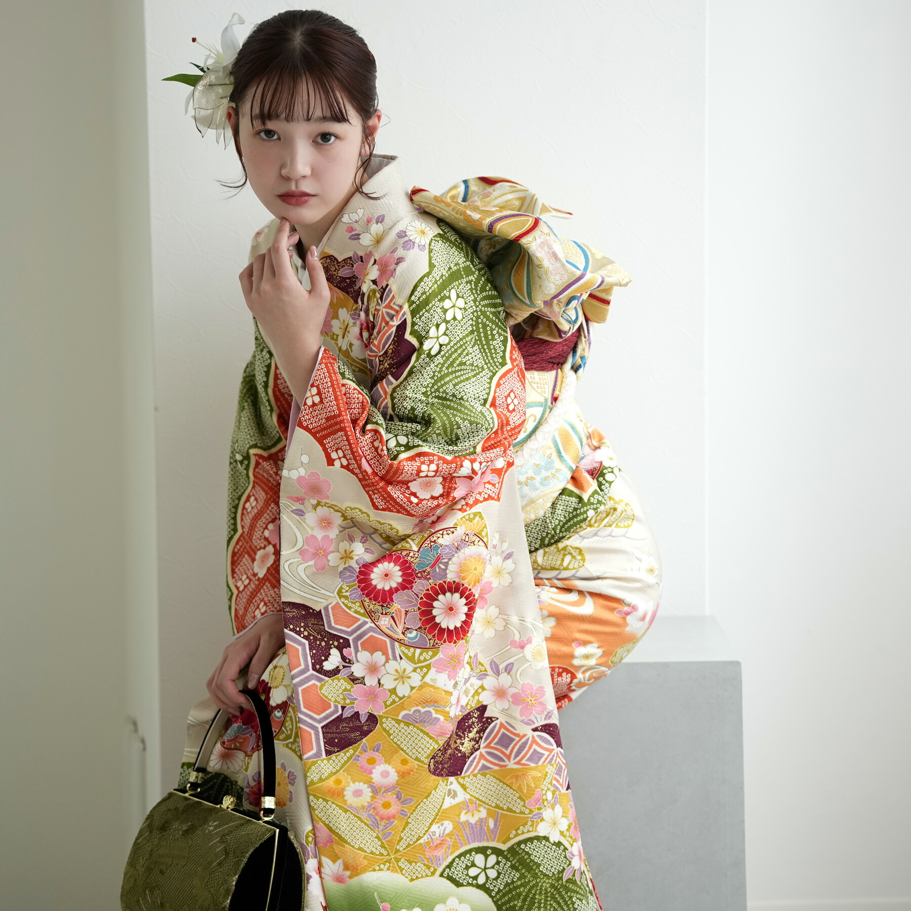 楽天市場】【レンタル】【振袖 正絹着物+正絹袋帯 21点セット 絵羽