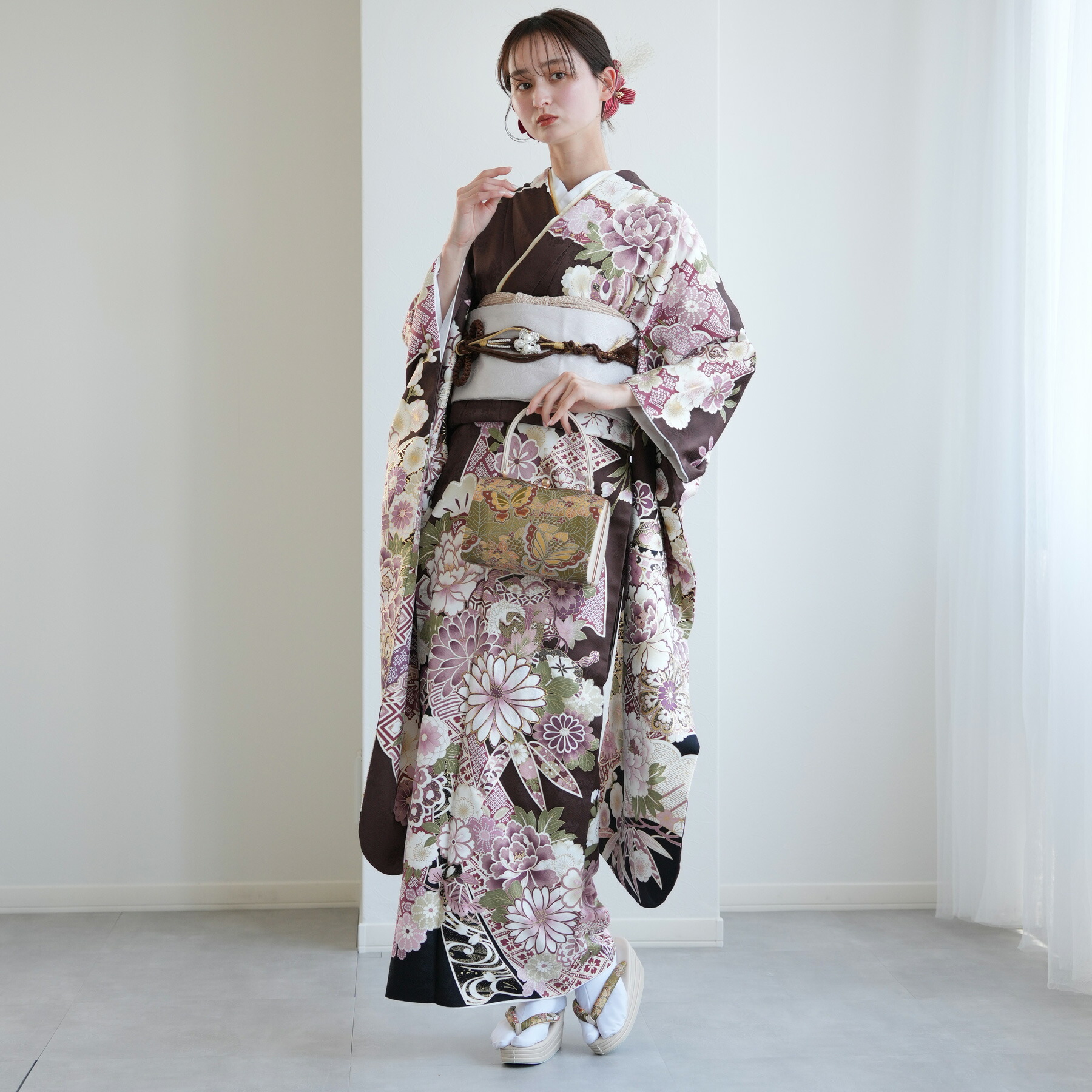 楽天市場】【レンタル】【振袖 正絹着物+正絹袋帯 21点セット 絵羽