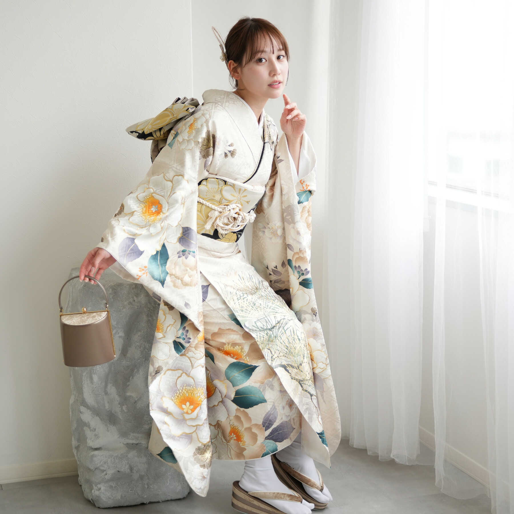 楽天市場】【レンタル】【振袖 正絹着物+正絹袋帯 21点セット 絵羽 緑