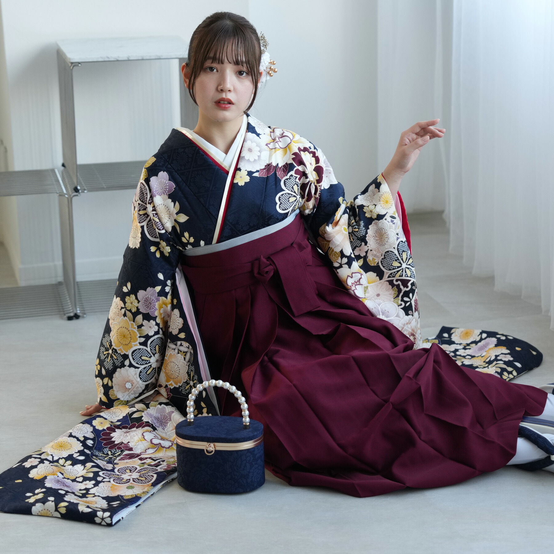 雪　振袖　単品　お仕立て付き 楽天市場】未仕立て 振袖 単品「たまご色 雲に花紋、雪輪に