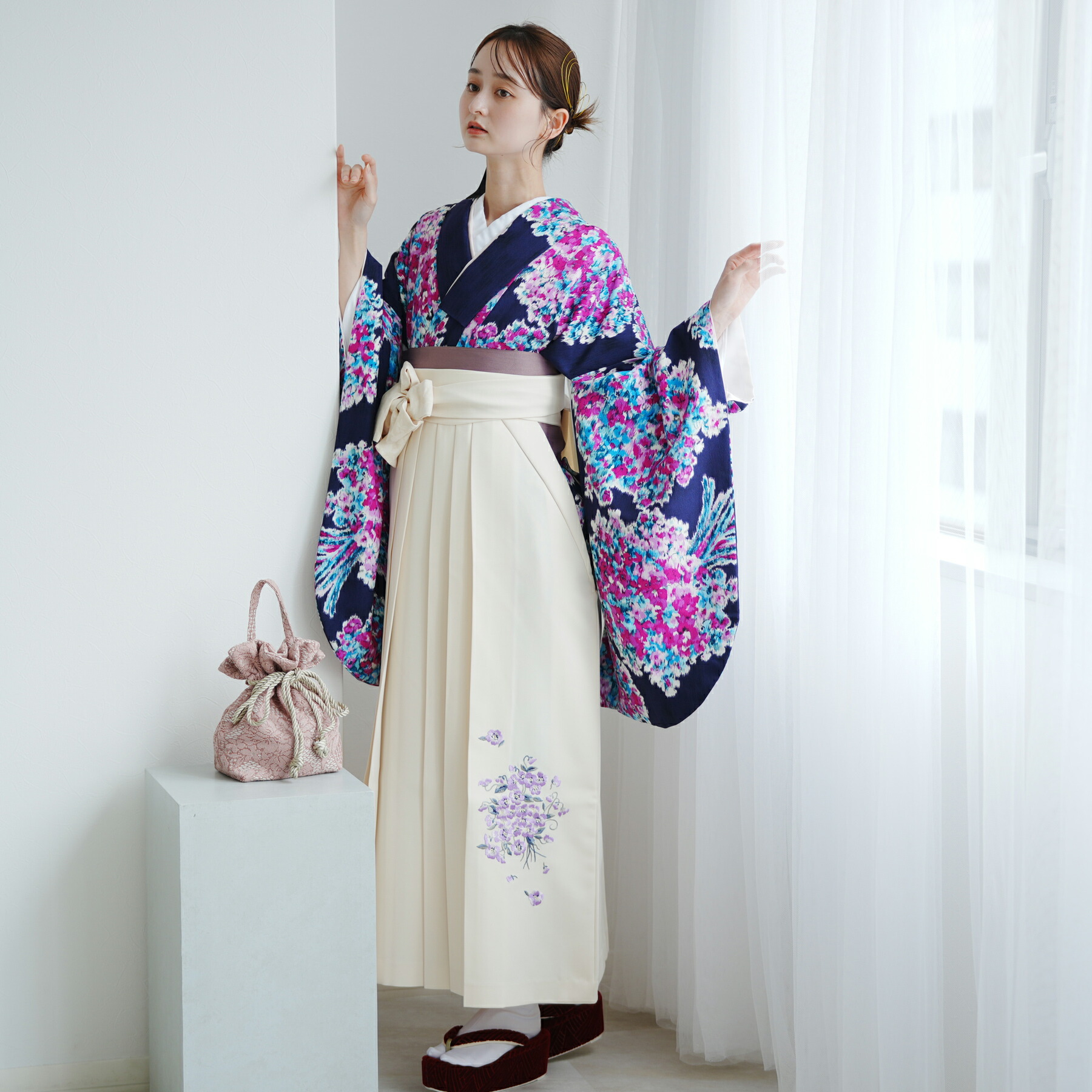 k☆hi デニムライクな羽織袴オーダー 受注開始｜残りわずか】-漆黒の