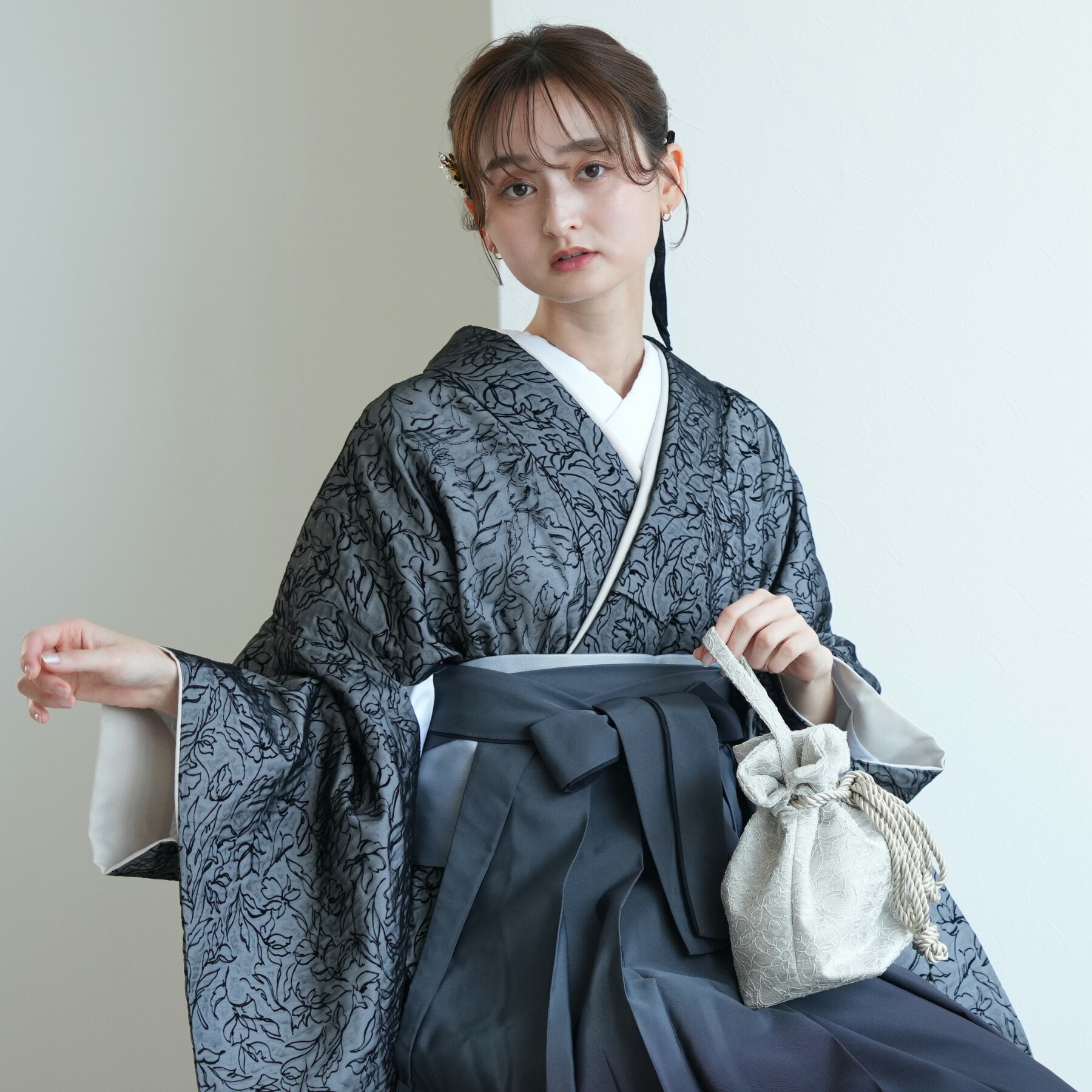 楽天市場】【レンタル】【Heather 袴 17点セット 紺地に咲く