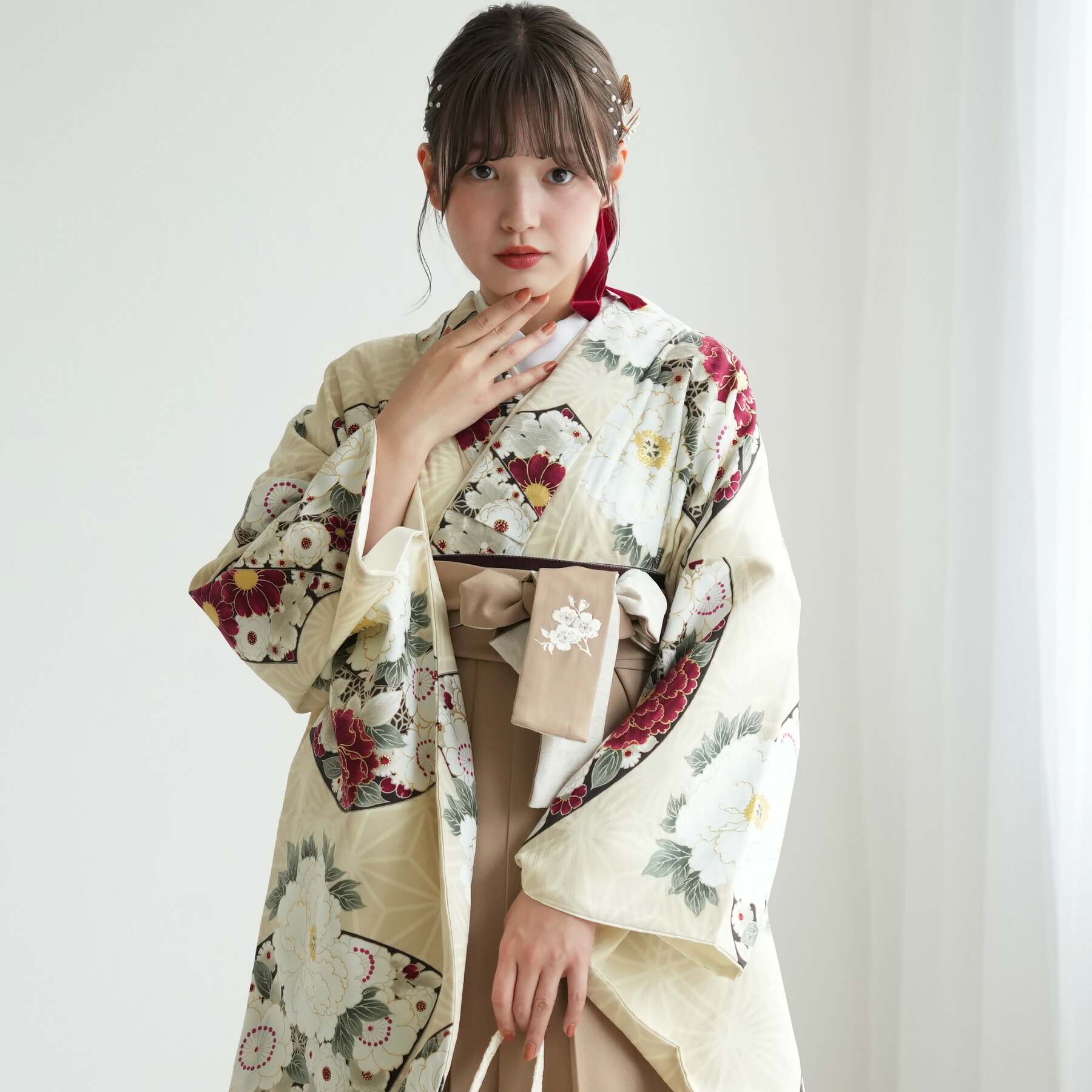 楽天市場】【レンタル】【Heather 袴 17点セット くすみピンクに