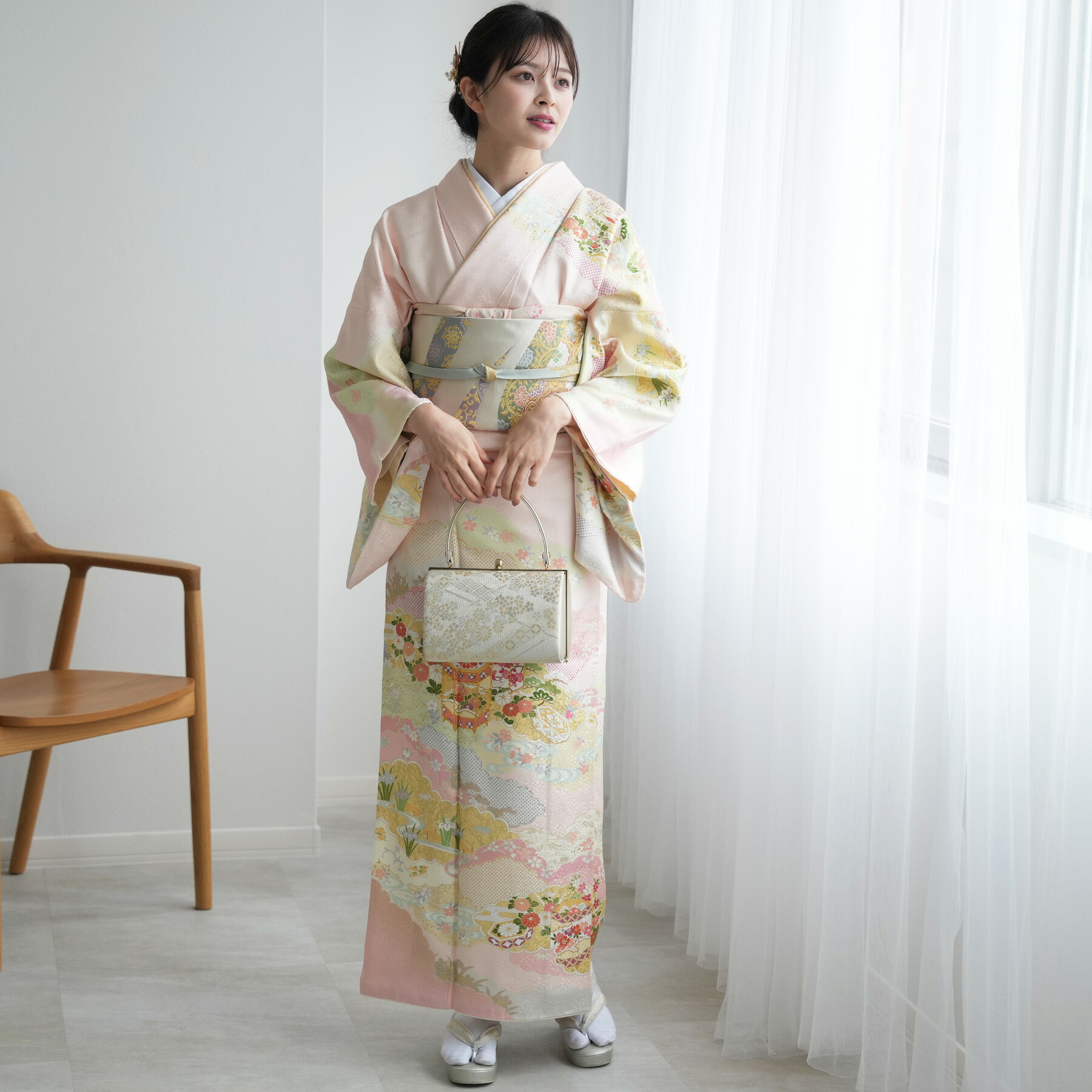 訪問着 4点フルセット a176Ｉ難あり　入学式　結婚式　七五三　お宮参り 訪問着レンタル 結婚式 卒業式 入学式 七五三 hw1169 着物