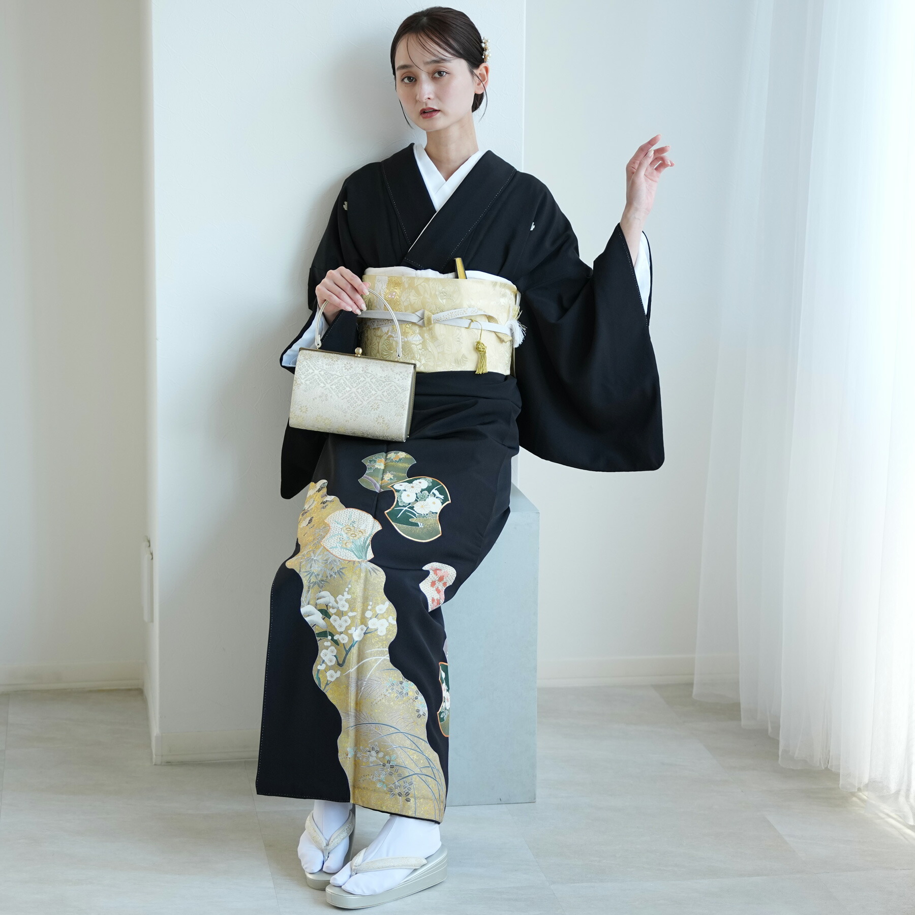 【レンタル】黒留袖レンタル フルセット 高級 正絹 結婚式着物 留袖 黒留袖 おすすめ お宮参り 母親 留袖レンタル レンタル着物 セット レンタル留袖 黒留め袖 貸衣装 レンタル衣装 着物セット 菊 梅 紅葉 萩 牡丹 古典 往復送料無料