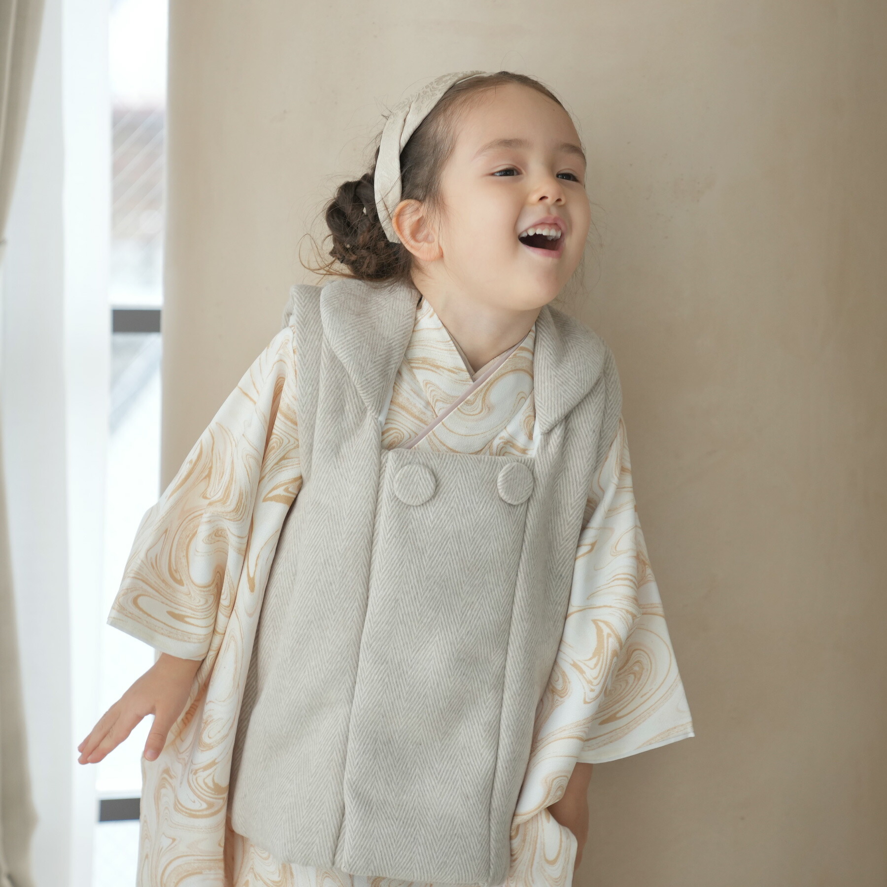 七五三　被布コートセット　ひよこ商店　utatane マーブルベージュ 楽天市場】【レンタル】 七五三セット ひよこ商店 88cm-105cm