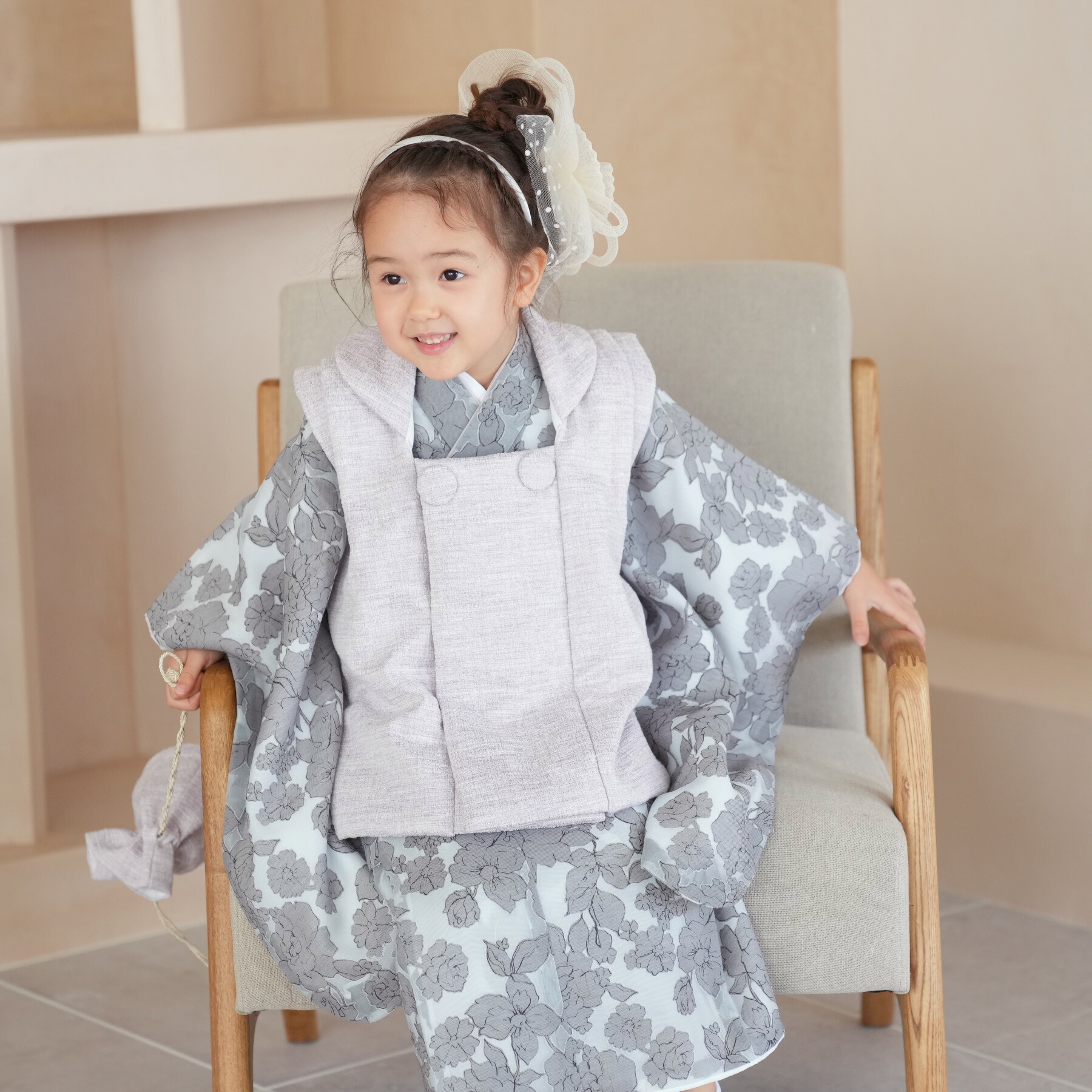 sa　utatane　七五三　被布セット レンタル】七五三 3歳 着物 utatane 女の子 被布セット 子供