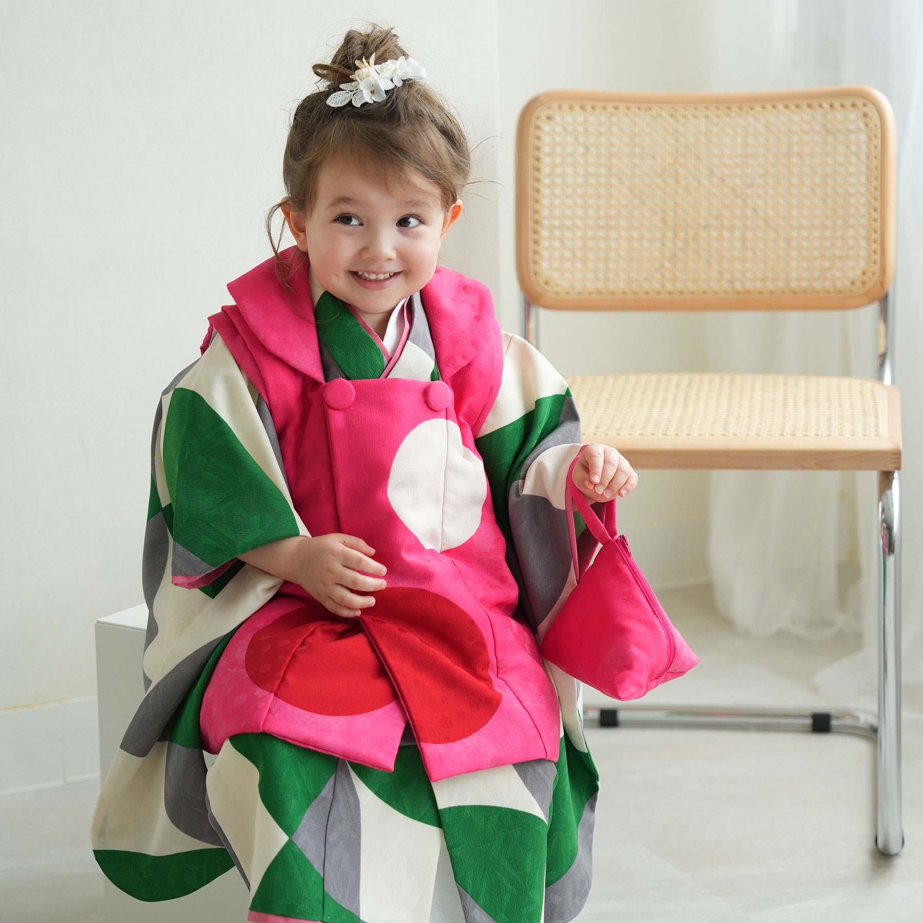 ひよこ商店　七五三　女の子　3歳　フルセット　被布　ベレー帽 楽天市場】【レンタル】【ひよこ商店 kids 七五三 着物 3歳